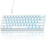 TMKB 60% Mechanical Gaming Keyboard, Red Linear Switch, LED Backlight, Anti-Ghosting, Detachable USB-C, Double-Shot Keycaps, 61 Keys, Wired, White - Image 2