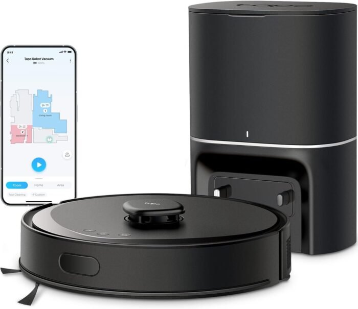 Tapo LiDAR Smart Navigation Robot Vacuum and Mop with Self-Emptying Dock, 5300Pa Max, 97%+ Dust Pickup Rate, Customizable Cleaning, Self-Charging, Compatible with Alexa & Google Home, RV30 Max Plus - Image 2