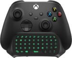 TiMOVO Green Backlight Keyboard for Xbox One, Xbox Series X/S,Wireless Chatpad Message KeyPad with Headset & Audio Jack,Mini Game Keyboard Fit Xbox One/One S/One Elite/2, 2.4G Receiver Included, Black - Image 2
