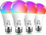 UCB Smart Light Bulbs 130W Equivalent, Color Changing Light Bulb, Work with Alexa Only, 16 Million Colors RGBWW, Music Sync, DIY Flash,1300LM A19 E26 Bluetooth Led Light Bulbs, No WiFi Required,4Pack - Image 2