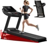 UMAY Fitness Home Folding Incline Treadmill with Pulse Sensors, 3.0 HP Quiet Brushless, 300 lbs Capacity (Black or Gray) - Image 2