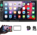 UNITOPSCI Double Din Car Stereo 7 Inch Touch Screen Car Audio Radio with Bluetooth Audio Hands-Free Calls Backup Camera FM Radio Receiver Car MP5 Player Support Mirror Link AUX-in USB TF Input - Image 2