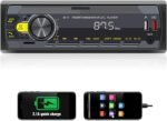 UNITOPSCI Single Din Car Stereo Bluetooth 5.0 Multimedia Audio Receiver, Push to Talk Assistant, Hands-Free Call Voice Control, MP3/FM/AUX in/USB/TF Input APP Control LCD Digital Display - Image 2