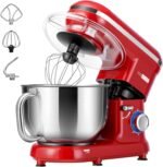 VIVOHOME Stand Mixer, 660W 10 Speed 6 Quart Tilt-Head Kitchen Electric Food Mixer with Beater, Dough Hook, Wire Whip and Egg Separator, Red - Image 2