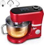 VIVOHOME Stand Mixer with Fermentation, One-Touch Presets Electric Dough Mixer with 6 Qt Bowl, Kitchen Standing Mixer for Baking, Cake with Flex Edge Beater, Bread Hook, Whisk, Red - Image 2