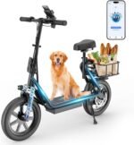 VOLPAM Electric Scooter Adults, Foldable E-Scooter for Adults, 500W Motor, 22 MPH Speed, 27 Mile Range, 14" Tires, Electric Kick Scooter with Seat, Dual/Braking System - Image 2