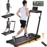 Walking Pad Treadmill with Desk Workstation, 3.0HP Under Desk Treadmills with 8% Incline Handle Bar, Foldable Portable Treadmill for Home Office, 300lbs Capacity, Remote Control, APP - Image 2