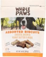 Whole Paws, Biscuit Dog Treats, Assorted Flavors (Chicken, Bacon, & Peanut Butter), 14 Ounce - Image 2