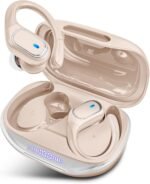 Wireless Earbuds Bluetooth 5.3 Headphones with 80H Playback, IPX7 Waterproof Over Ear Buds with LED Power Display for Sports Running Workouts (Khaki) - Image 2