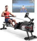 YAMO Water Rowing Machine for Home, Row Machine with 330LB Weight Capacity, Support Bluetooth & Compatible with Apps, Water Row Machine with Comfortable Seat and Tablet Holder - Image 2