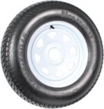 eCustomrim Trailer Tire On Rim ST205/75D15 F78-15 205/75-15 Load Range C 5 Lug Wheel White Spoke - 2 Year Warranty w/Free Roadside - Image 2