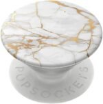 ​​​​PopSockets Phone Grip with Expanding Kickstand, Adhesive Grip - Gold Lutz Marble - Image 2