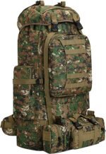 100L Camping Hiking Backpack,Molle military Tactical rucksack backpack,Waterproof Lightweight Hiking Backpack (Woodland Camo-C) - Image 2