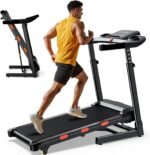 15% Auto Incline Treadmill for Home, Folding Treadmills 350LBS Weight Capacity, 3.5HP Portable Treadmills with Handle Bar/Console, Heavy Duty Treadmill Running Machine with Heart-Rate and Speaker - Image 2