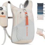 15L Small Hiking Backpack for Men Women Foldable Packable Back Pack Ultralight Hiking Daypack for Travel Camping Outdoor, Beige - Image 2