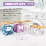 Laundry Pods Storage Container, Clear Laundry Room Organization and Storage,Detergent Powder Container,with Wooden Lids & Labels, 3+1 Pack - Image 4