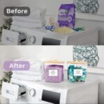 Laundry Pods Storage Container, Clear Laundry Room Organization and Storage,Detergent Powder Container,with Wooden Lids & Labels, 3+1 Pack - Image 5