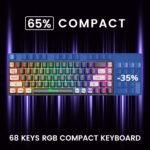 65% Gaming Keyboard and Mouse Combo, RGB Backlit Keyboard + 7200 DPI Gaming Mouse, Ultra-Compact Anti-Ghosting Wired Keyboard and Mouse for PC Laptop Gamer - Image 5