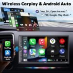 [Upgrade Wireless] 7" Double Din Car Radio with Wireless Apple CarPlay and Android Auto, Bluetooth 5.3 Car Play, 240W 4.2-Channel Audio Output, Mirror Link, Backup Camera, AM/FM Car Stereo - Image 3