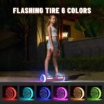 SIMATE Scooter, Colorful LED Light-Up Wheels, Bluetooth Speakers and APP, Dual 250W Motors, 8.5 mph Max Speed & 8.5 Miles Max Range, Gifts for Kids Adults Girls Boys - Image 3