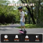 SIMATE Scooter, Colorful LED Light-Up Wheels, Bluetooth Speakers and APP, Dual 250W Motors, 8.5 mph Max Speed & 8.5 Miles Max Range, Gifts for Kids Adults Girls Boys - Image 5