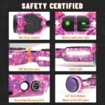 SIMATE Scooter, Colorful LED Light-Up Wheels, Bluetooth Speakers and APP, Dual 250W Motors, 8.5 mph Max Speed & 8.5 Miles Max Range, Gifts for Kids Adults Girls Boys - Image 6