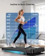 HUANUO Walking Pad Treadmill, Walking Pad with 5° Incline, 330 lbs Weight Capacity, 2.5 HP Low Noise Desk Treadmill, Remote Control & LED Display, Portable Treadmills for Home, Knee Protection - Image 3