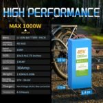 48V 10Ah Lithium Ebike Battery with BMS, Compatible with 100W-800W Motors, for Electric Bikes, Scooters, ATVs, Electric Dirt Bikes - Image 3