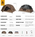 OneTigris COSMITTO 2 Person Backpacking Tent Shelter- Free Standing Lightweight Waterproof 3 Season Camping Tent for Outdoor Hiking Mountaineering - Image 4
