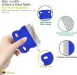 4 Pack Flea Lice Comb, Stainless Steel Dog Cat Grooming Combs with Rounded Teeth, Double Sided Professional Pet Tear Stain Remover, Dematting Tool for Small, Medium & Large Pets - Image 4