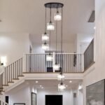 High Ceilings Long Chandeliers Modern Crystal Long Pendant Light,Long Raindrop Hanging Chandeliers,Hanging Flush Mount Chandelier Ceiling Light for Staircase Foyer Entryway 8 Lights - Image 4
