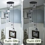 High Ceilings Long Chandeliers Modern Crystal Long Pendant Light,Long Raindrop Hanging Chandeliers,Hanging Flush Mount Chandelier Ceiling Light for Staircase Foyer Entryway 8 Lights - Image 5