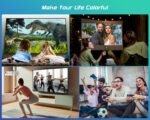 TMY Projector with WiFi and Bluetooth【80" screen included】Native 1080P Outdoor Projector, 4K Supported Portable Projector, Compatible with iOS/Android/PC/TV Stick/HDMI/USB, Indoor Outdoor Use - Image 6