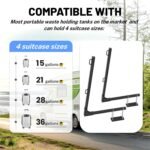 KUAFU RV Foldable Tote Tank Rack Carrier Compatible with Suitcase Sizes (15, 21, 28 and 36 gallons) Universal Fit Mounts on 4" or 4.5" Square RV Bumpers - Image 4