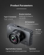 Dash Cam Front and Rear, Dash Camera for Cars 4K+1080, Dashcam Built-in WiFi, APP Control, 32GB Card Included, 3" IPS Touch Screen, 24H Parking Monitor, Night Vision, G-Sensor - Image 5