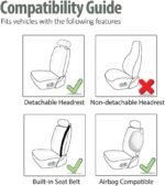 FH Group Car Seat Covers Front Set Gray Black Faux Leather Car Seat Cushions - Car Seat Covers for Low Back Seat, Universal Fit, Automotive Seat Covers, Airbag Compatible for SUV, Sedan - Image 3