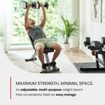 FF Finer Form 5-in-1 Weight Bench, Adjustable & Foldable for Bench Press, Strength Training and Full Body Workout, Perfect for Dumbbell Sets or an Adjustable Dumbbell Set in Your Home Gym - Image 3