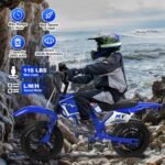 Kids Electric Motorcycle, 25.2V 300W Brushless Motor & Controller, 3 Speeds (10MPH, 8 Miles), LCD, LED, Moto Sound, Twist Grip, Dual Suspension & Brakes, for 3-8 yrs, 110 LB (Blue) - Image 3