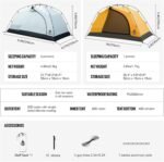 OneTigris Stella 4 Season Camping Tent Backpacking 2 Person Waterproof Lightweight Easy Setup Instant 3000mm Waterproof Rating Outdoor Hiking Tent - Image 4
