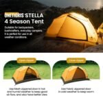 OneTigris Stella 4 Season Camping Tent Backpacking 2 Person Waterproof Lightweight Easy Setup Instant 3000mm Waterproof Rating Outdoor Hiking Tent - Image 5