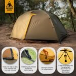 OneTigris Stella 4 Season Camping Tent Backpacking 2 Person Waterproof Lightweight Easy Setup Instant 3000mm Waterproof Rating Outdoor Hiking Tent - Image 6