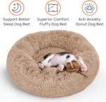 Donut Dog Bed - Premium Comfort for Anxiety Relief - Fluffy & Calming Design with Ultra-Plush Support | Cozy Round Dog Bed with Super Soft Circle Style (Size S Camel) - Image 3