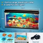 Artificial Fish Tank XL Virtual Ocean Toy in Motion Lamp - Office Desk Large Aquarium, Colorful LED Lights, Aquar, Artificial Fish, Turtles, Bubbles Tank with Moving Fish - Image 3