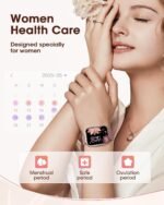 Smart Watches for Women, Health Fitness Watch for Android iPhone, Sleep/Heart Rate/SpO2/Blood Pressure Monitor, 1.85'' Smartwatch for Calls/SMS/Notifications, 100+ Sports Modes, 300+ Dials, 3 Bands - Image 4