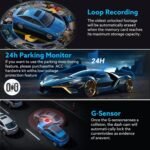 1080P Dash Camera Front and Inside,Dashcams for Cars with IR Night Vision Loop Recording G-Sensor 24Hr Parking (1080 P Front and Inside) - Image 4