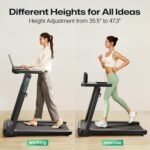 UREVO Treadmill with Desk Workstation, Walking Pad Treadmills for Home Office, Under Desk Compact Design Treadmill with HIIT Programs, Remote Control, LED Display - Image 5