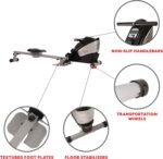 Sunny Health & Fitness Rowing Machine for Low Impact Full Body Workouts Home Training, Flip-able Equipment for EZ-Storage, Optional Magnetic or Air Resistance w/Free SunnyFit App Connection - Image 4