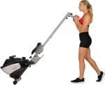 Sunny Health & Fitness Rowing Machine for Low Impact Full Body Workouts Home Training, Flip-able Equipment for EZ-Storage, Optional Magnetic or Air Resistance w/Free SunnyFit App Connection - Image 6