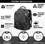 Tactical Backpack Military Army Daypack - Assault Pack for Men Molle Backpacks Bug Out Bag 3 Day Pack for Hiking Camping Travel Hunting Rucksack Trekking Black - Image 5