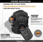 Tactical Backpack Military Army Daypack - Assault Pack for Men Molle Backpacks Bug Out Bag 3 Day Pack for Hiking Camping Travel Hunting Rucksack Trekking Black - Image 6